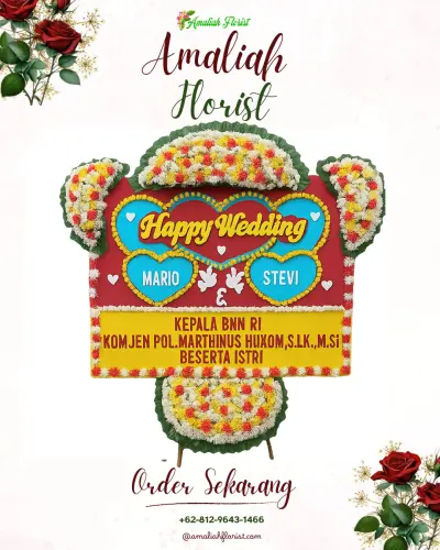 Karangan Papan Bunga Pernikahan di Lebaksiu Lor